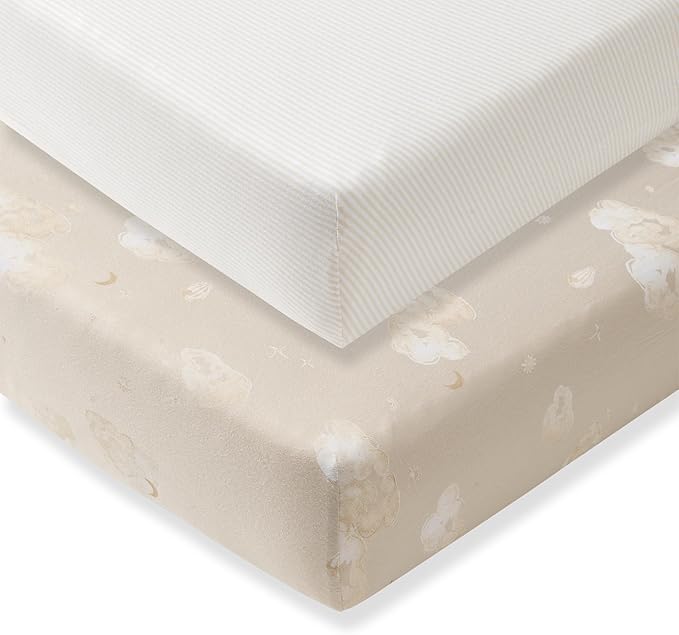 Burt's Bees Baby Essential Organic Cotton Fitted Crib Sheet, Breathable by BurtsBeesBaby