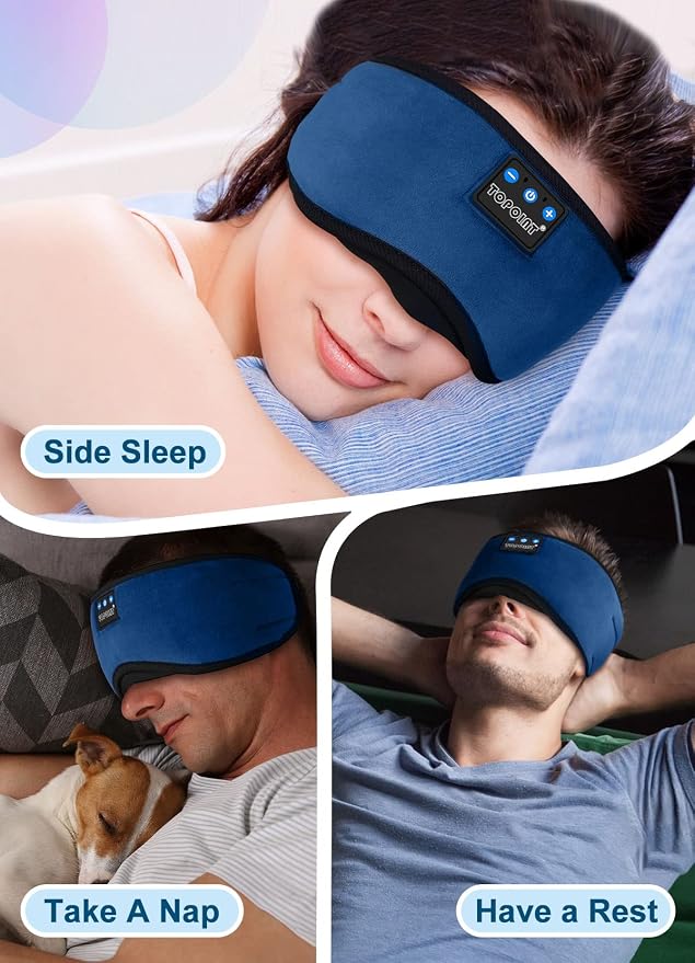 TOPOINT Sleep Headphones, Sleeping Headphones Bluetooth Sleep Mask - Image 5