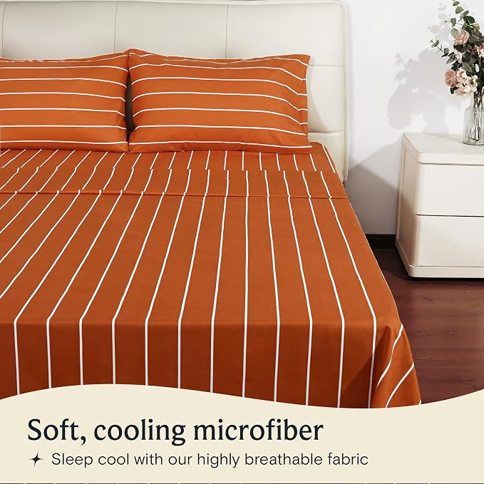 LuxClub 4 PC Sheet Set Bed Sheets Deep Pockets 16" Wrinkle Free Cooling Machine - Image 3