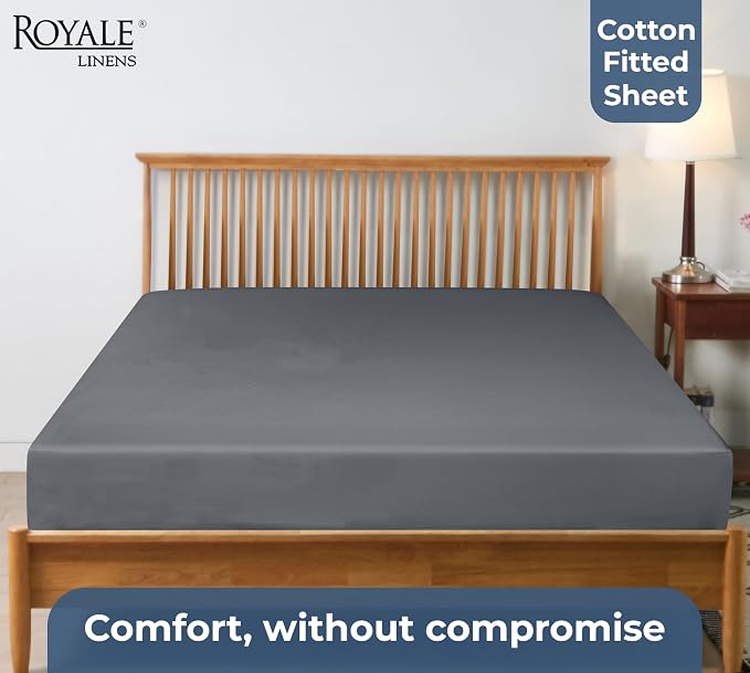 Royale Linens 100% Organic Cotton Fitted Sheet - Image 7