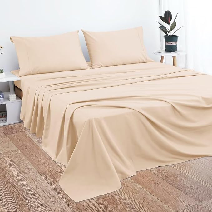 2-Pack Cotton Queen Flat Sheet Only, 600 Thread Count 100% Egyptian Cotton Top - Image 7