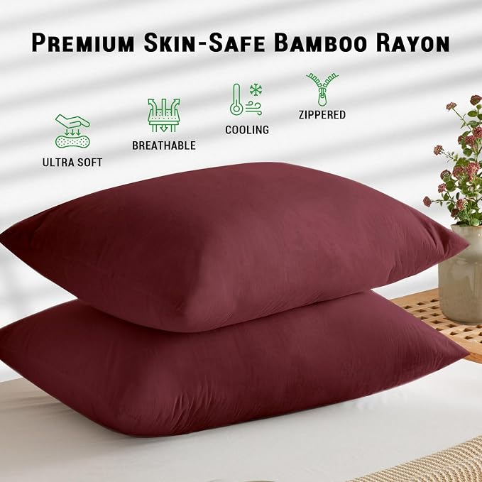 Gogreen Bamboo Rayon Waterproof Pillow Protector, Breathable Pillow Cover - Image 2