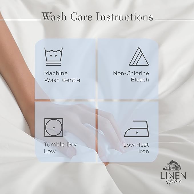 Linen Home 100% Cotton Percale Sheet Set, Twin Size, Dark Blue, Deep Pocket - Image 5