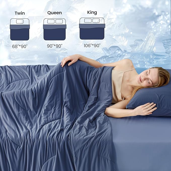 Cozy Bliss Cooling Comforter Queen Size, Reversible Lightweight Cooling Blankets - Image 8