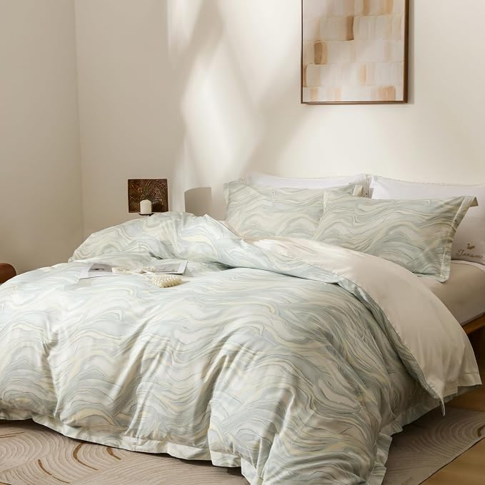 OAITE Duvet Cover Set Queen Size Floral Pattern Ultra Soft 100% Cotton Duvet - Image 2