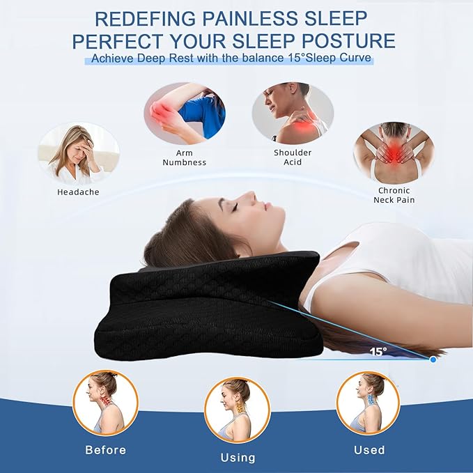 Pain Relief Cervical Pillow for Neck Support, Adjustable Ergonomic Pillow Cozy - Image 2