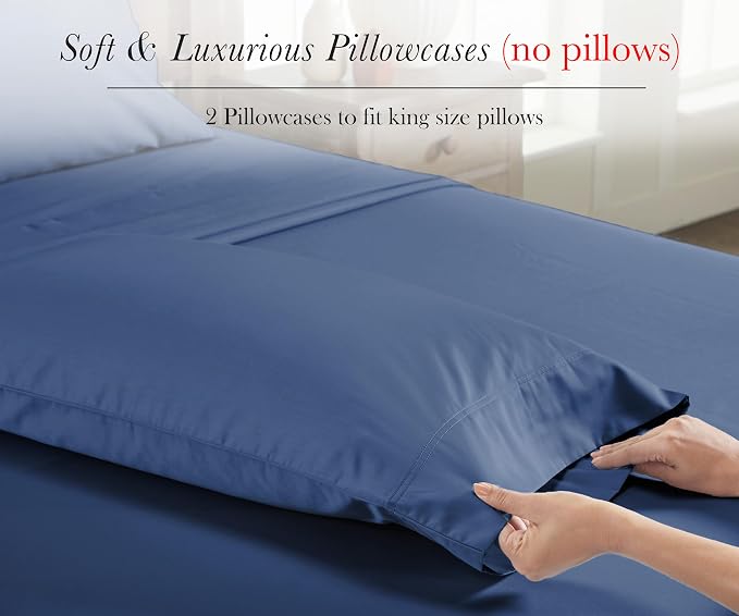 California Design Den King Size Pillow Cases Set of 2-100% Egyptian Cotton - Image 4