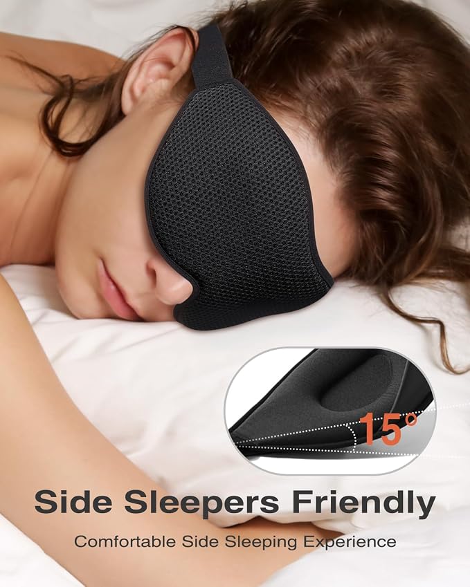 MABAO 2 Packs Sleep Mask for Side Sleeper, Eye Mask for Sleeping Women Men - Image 2