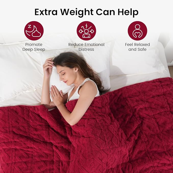 15 lbs Weighted Blanket for Adults, Dual Sided Soft Fuzzy Sherpa Weighted - Image 2
