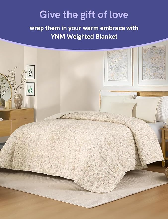 YnM 15lbs Weighted Blanket for Adults, Linen Heavy Bed Throw Blanket - Image 4