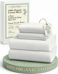 LANE LINEN 100% Organic Cotton California King Sheets Set, 4-Piece Pure Organic by LaneLinen