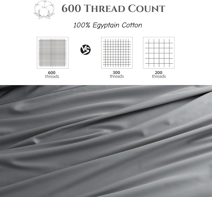 Cotton Flat Sheets Only, 600 TC 100% Cotton Flat Sheet Top Sheet Only, King - Image 3