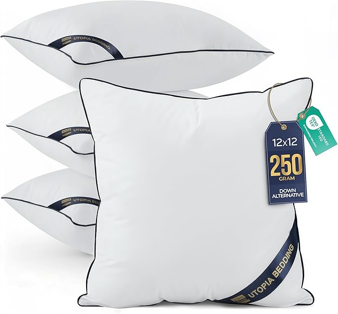 Utopia Bedding Throw Pillow Inserts, 12 x 12 Inches Decorative Indoor Pillows by UTOPIABEDDING