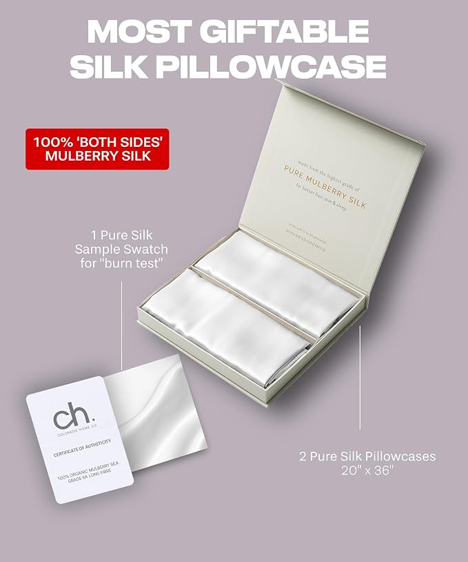 SUNDAYSILKS™ | Silk Pillow Cases 2 PACK | 22 Momme Mulberry Silk Pillowcase Set - Image 6