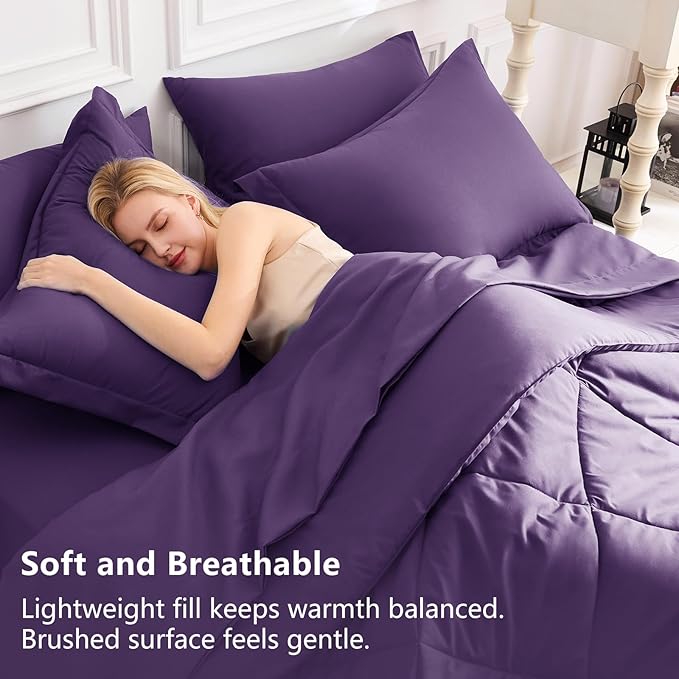 CozyLux King Size Comforter Set Purple - Image 3
