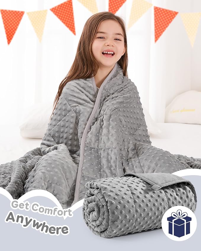 Kivik Weighted Blanket 5lbs, Small Minky Dotted Blankets, Soft Heavy Blanket - Image 6