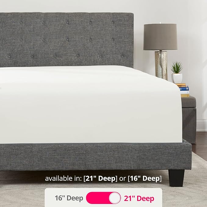 Deep Fitted Sheets King – King Size Fitted Sheet Only Deep Pocket – 21” King - Image 3