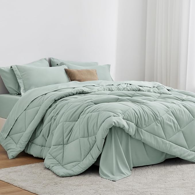 Love's cabin Twin XL Comforter Set Aqua, 5 Pieces Twin XL Bed in a Bag by Lovescabin