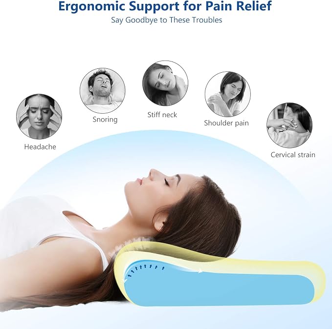 ZAMAT Memory Foam Pillow for Neck Pain Relief, Adjustable Orthopedic Ergonomic - Image 7