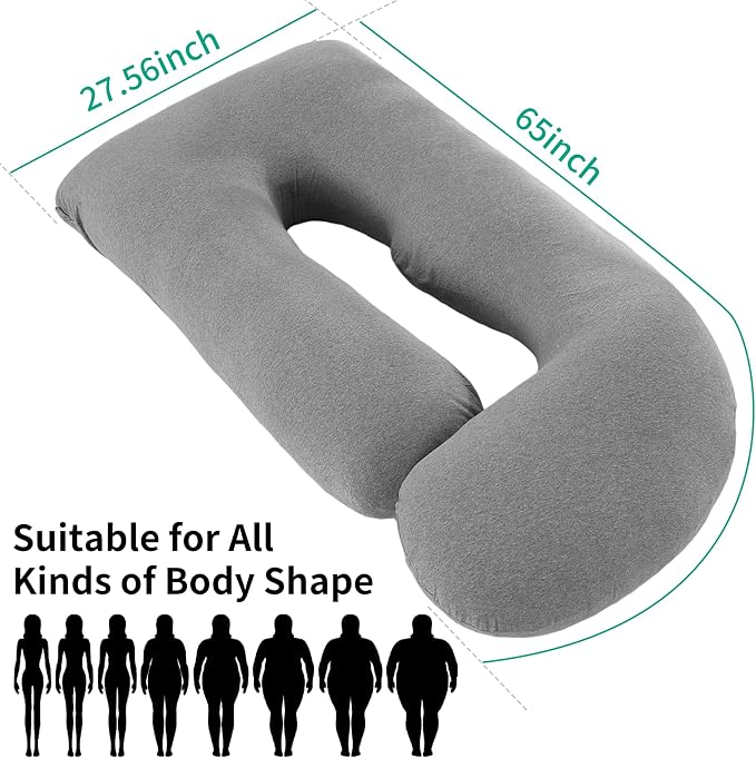 U-Shaped Pregnancy Pillow for Sleeping, Full Body Support for Back, HIPS & - Image 2