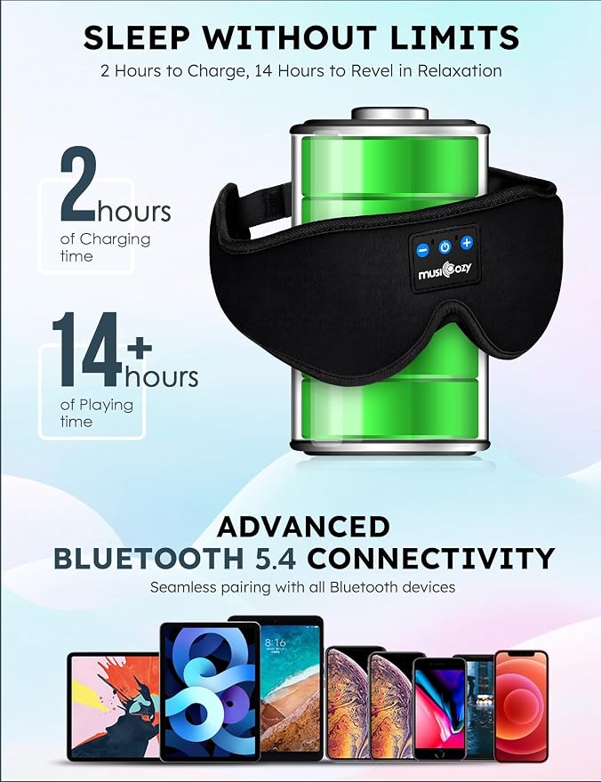 MUSICOZY Sleep Headphones, Wireless Music Earbuds Earphones - Image 3