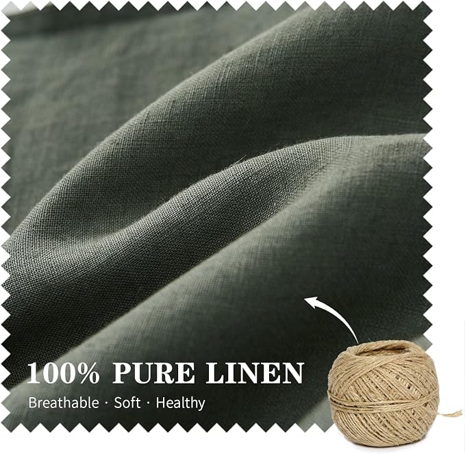 Simple&Opulence 100% Linen Lumbar Pillow Cover 12 x 20 Inches Set of 2 - Image 2