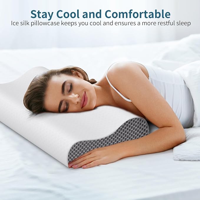 Cervical Neck Pillow for Pain Relief, Contour Memory Foam Pillows Ergonomic - Image 6
