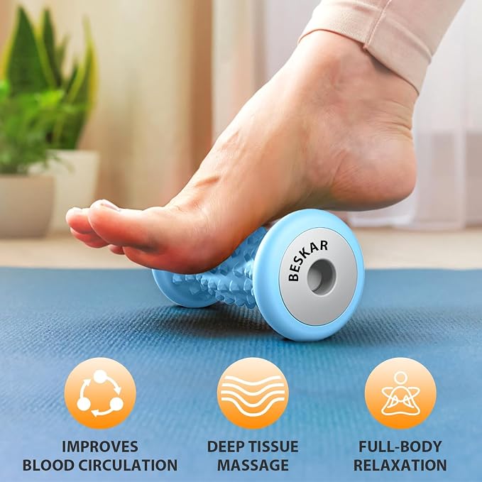 BESKAR Foot Massager Roller for Plantar Fasciitis Relief, Portable Feet Roller - Image 2