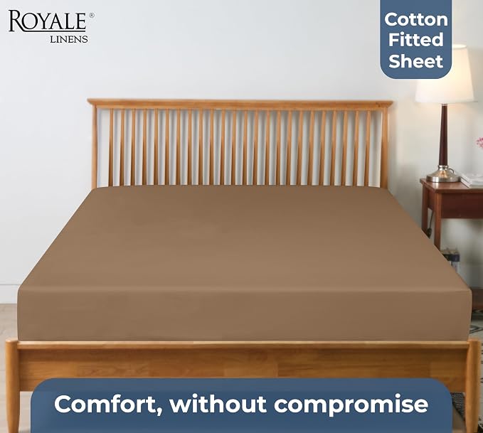 Royale Linens 100% Organic Cotton Fitted Sheet - Image 7