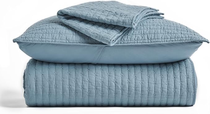 EVERGRACE x Kinsey Walsh Cross Stitch Pre-Washed Cotton Quilt Bedding Set King - Image 9