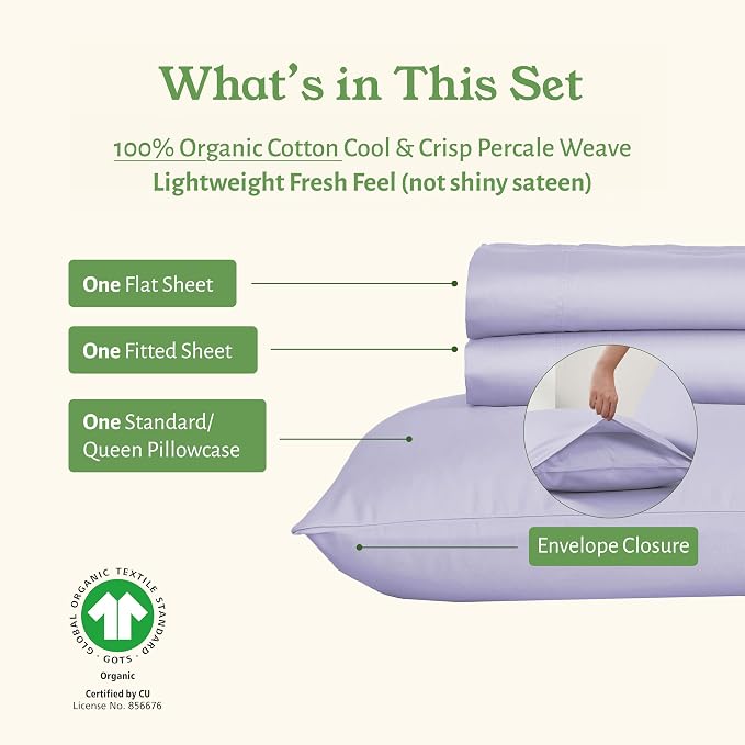 California Design Den Soft 100% Organic Cotton Bed Sheets Twin XL Size Set - Image 4