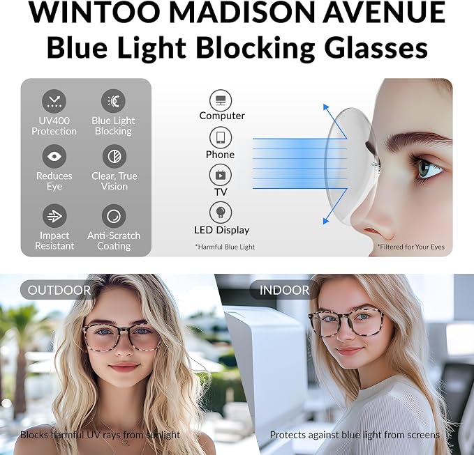 Blue Light Glasses for Woman Men | 99% Blue Light Blocking Glasses for Computer - Image 5