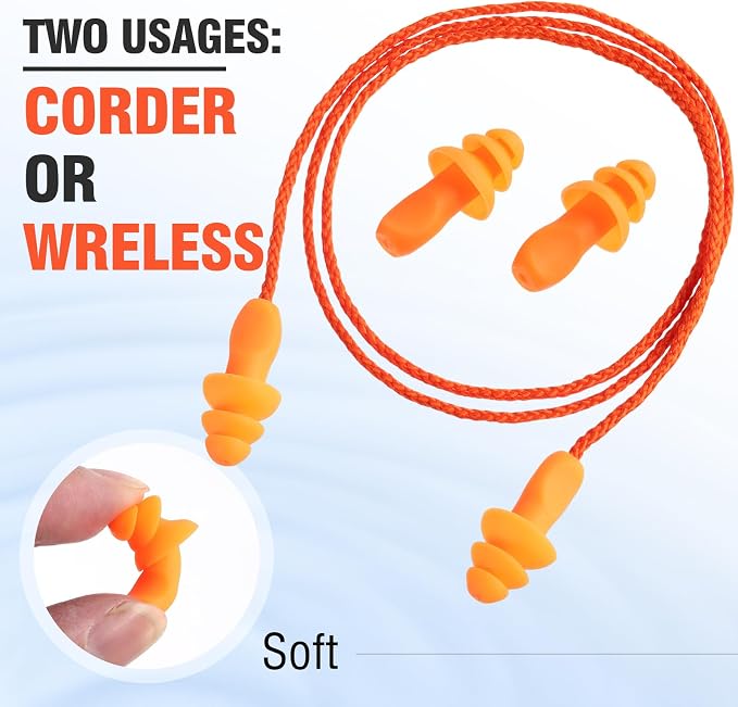 Tondiamo 200 Pairs Ear Plugs Reusable Silicone Earplugs - Image 2