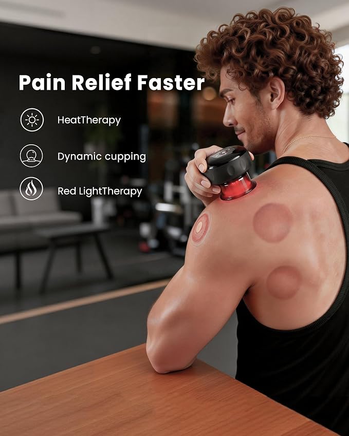 UOTT 6-in-1 Smart Cupping Therapy Massager, 20 Levels Heat & Suction Electric - Image 4