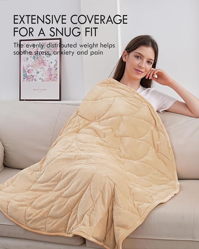 Kaisa Weighted Lap Blanket 7 lbs 41" x 53", Cozy Luxury Crystal Velvet Small - Image 2