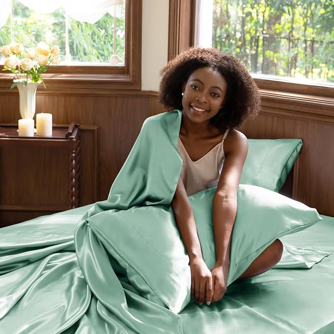 CozyLux Satin Sheets King Size Sheet Set - Image 5