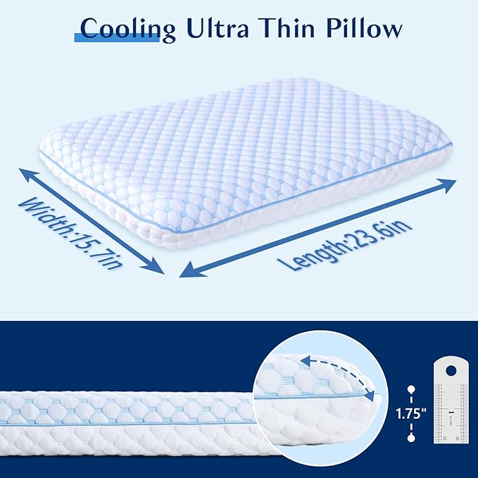 Stomach Sleeping Pillow for Stomach Sleeper, Flat Pillows for Sleeping Thin - Image 4