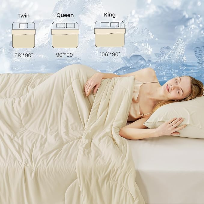 Cozy Bliss Cooling Comforter Queen Size, Reversible Lightweight Cooling Blankets - Image 8