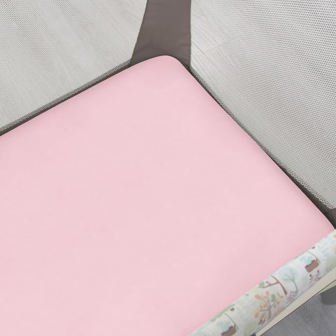Pack and Play Sheets Girl, 2 Pack Mini Crib Sheets, Stretchy Playard Fitted - Image 2