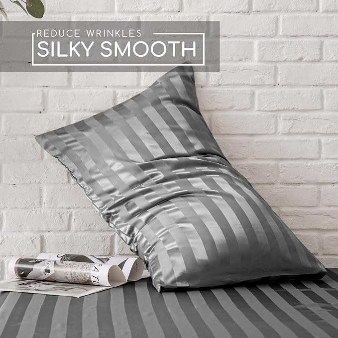 MR&HM Satin Bed Sheets, King Size Sheets Set - Image 4
