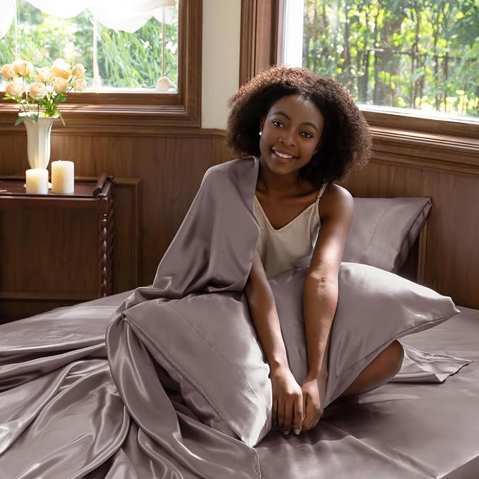 CozyLux Satin Sheets Queen Size Bed Set - Image 5
