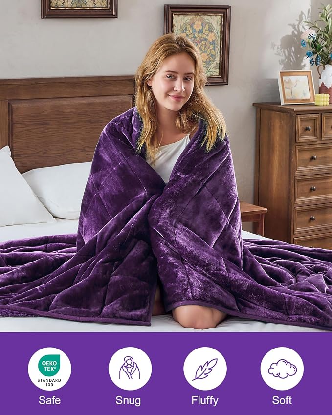 Super Fuzzy Soft Sherpa Fleece Weighted Blanket, 20 lbs Dual Sided Fluffy Heavy - Image 6