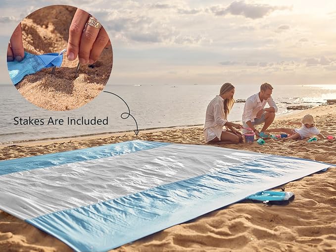 WEKAPO Beach Blanket Sandproof Waterproof, Extra Large Beach Mat, Oversized & - Image 6