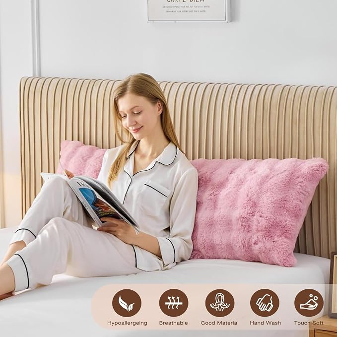 YZ HOME Faux Fur Fluffy Body Pillow - Image 2