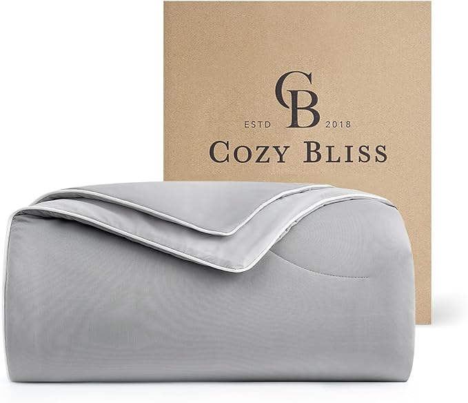 Cozy Bliss Cooling Comforter Twin Size, Reversible Lightweight Cooling Blankets by CozyBliss