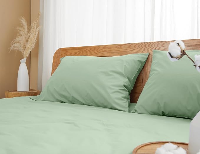 Pillow Cases, Standard Queen Size Cotton Percale Weave Pillowcases, Pre-Shrunk - Image 7