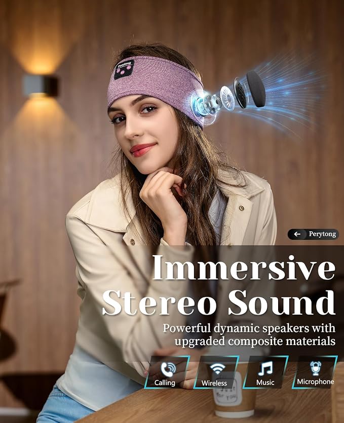 Perytong Sleep Headphones Wireless, Air Travel, Meditation - Image 3