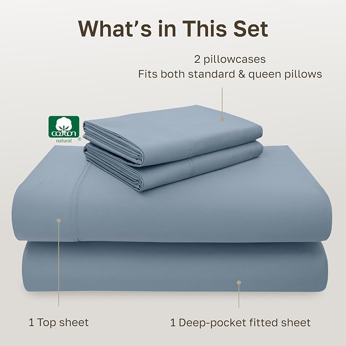 CALIFORNIA DESIGN DEN 5-Star Hotel 600 Thread Count 100% Cotton Sheets Set - Image 4
