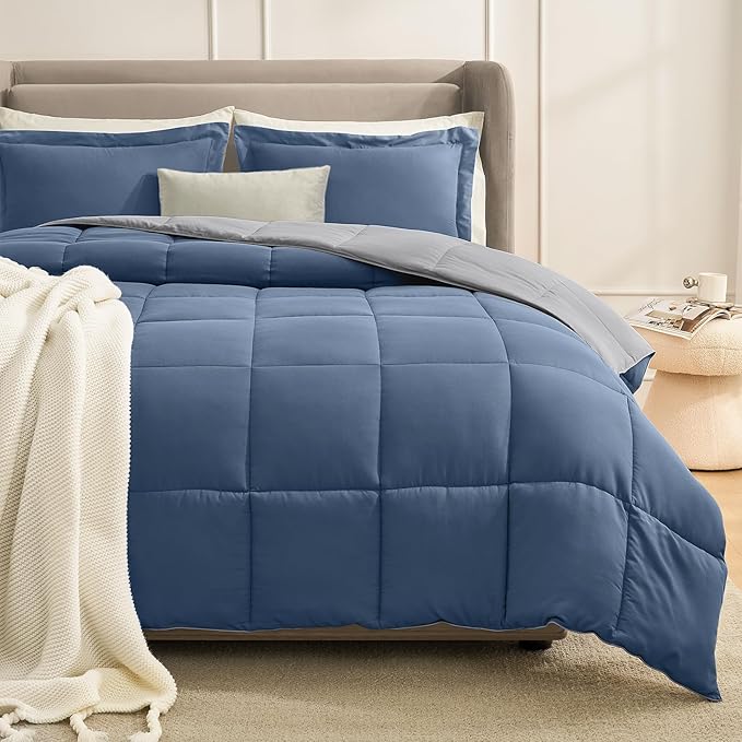 Homelike Moment Queen Comforter Set Blue, Comforters Queen Size Set Lightweight by HomelikeMoment