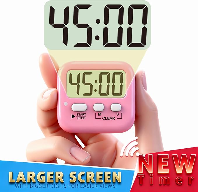 Antonki 2 Pack Digital Timer for Kids, Magnetic Countdown Kitchen Timers for - Image 4